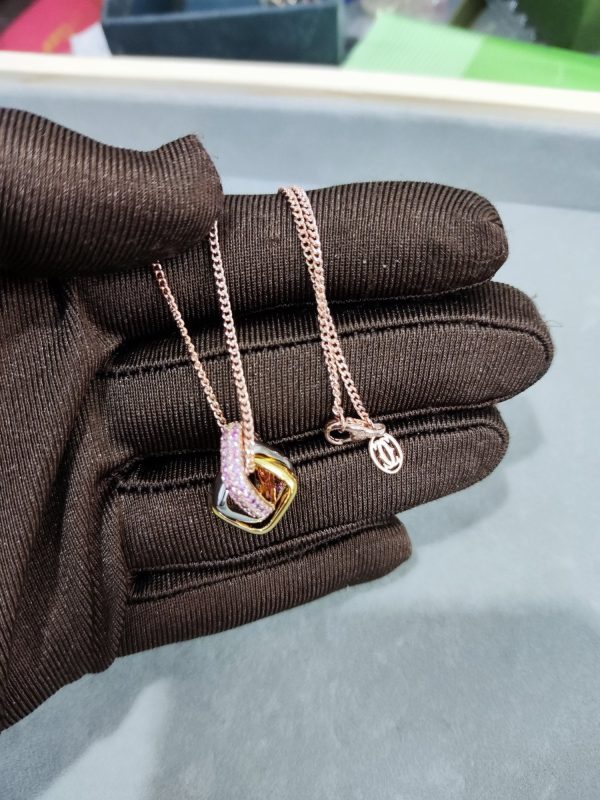 18K Trinity Pink Diamond Necklace - 图片 5