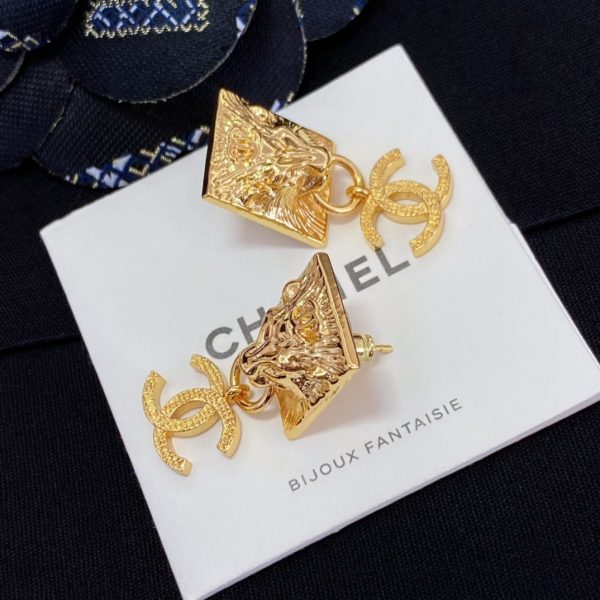 18K CC Lion Sharp Earrings - 图片 5