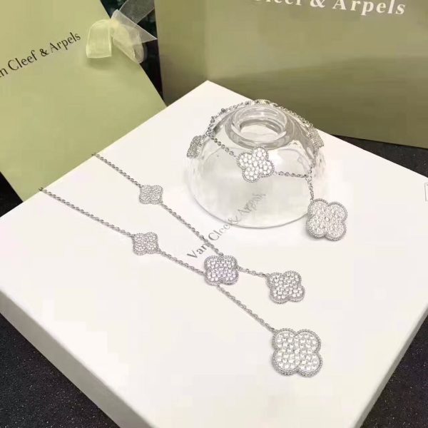 18K Magic Alhambra Six Motifs Diamonds Necklace - 图片 8