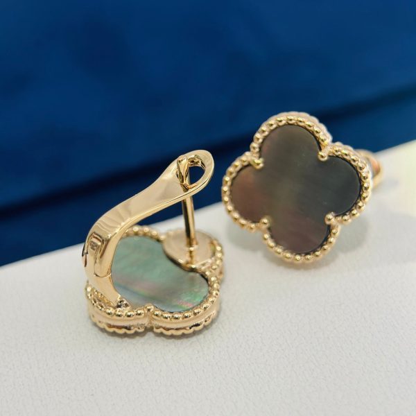 18K Vintage Alhambra Grey Earrings - 图片 4
