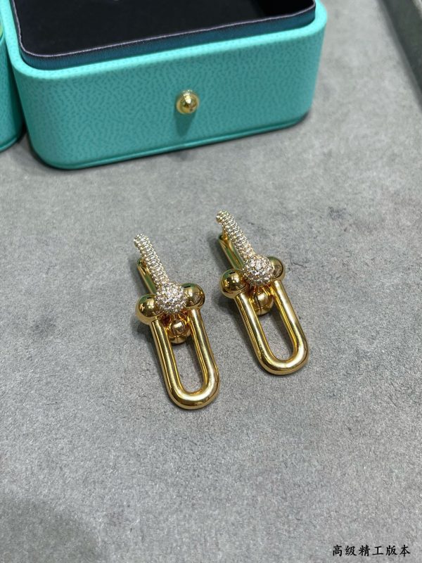 18K T HardWear Large Link Diamonds Earrings - 图片 2