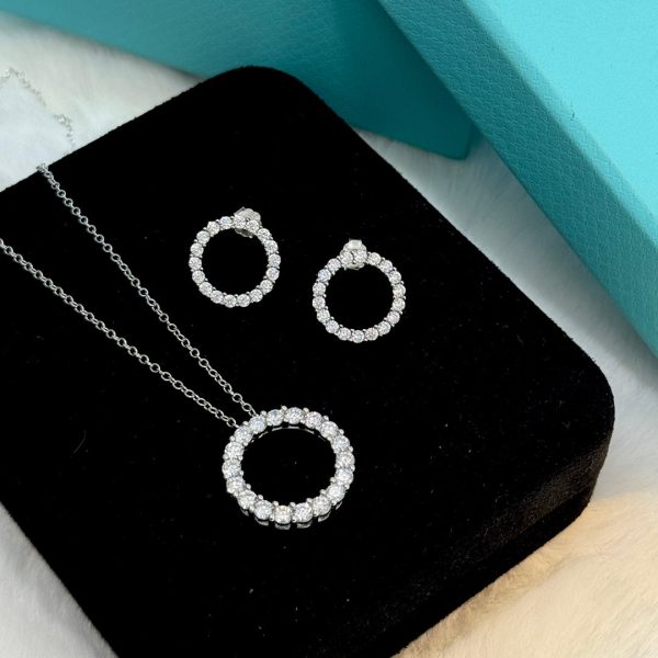 18K T Circle Diamonds Earrings - 图片 6