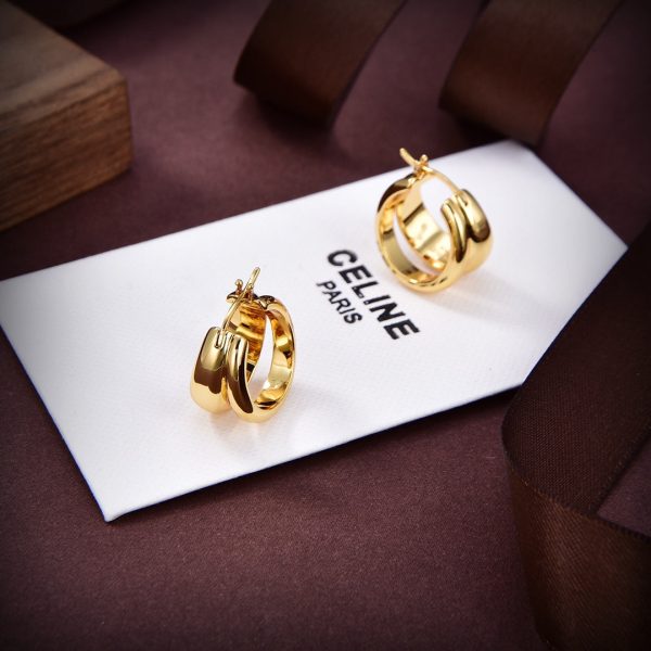 18K Triomphe Formes Abstraites Hoops Earrings - 图片 5