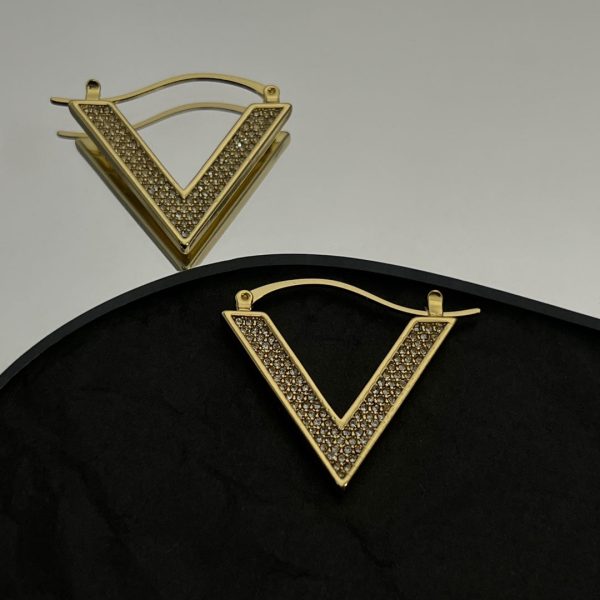 18K Vlogo Diamonds Earrings - 图片 5