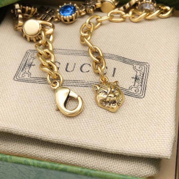 18K Double G Interlocking G Crystals Bracelet - 图片 5