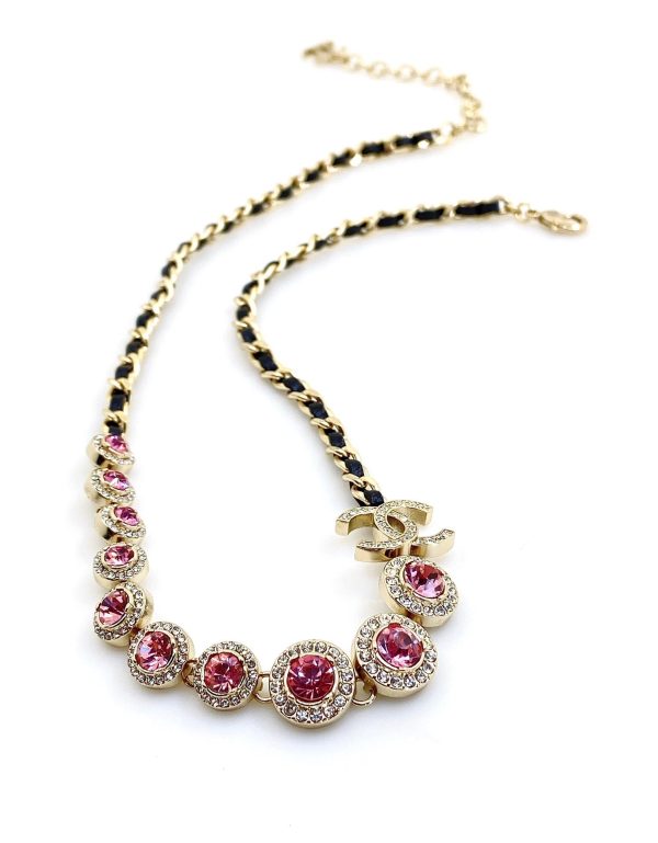 18K CC Leather Choker Necklace - 图片 5