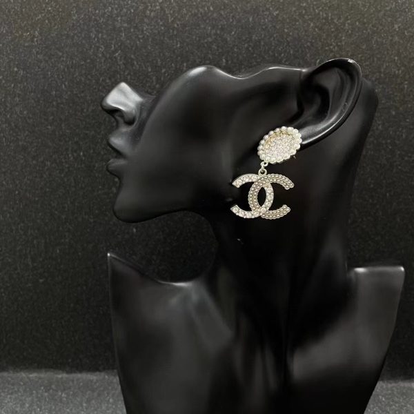 18K CC Diamond Drop Earrings - 图片 6