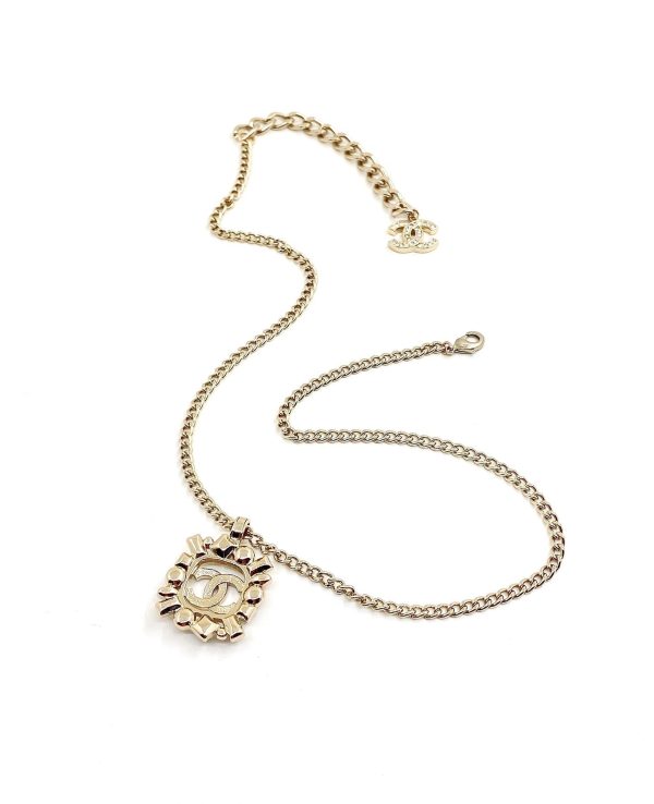 18K CC Diamonds Pendant Necklace - 图片 5
