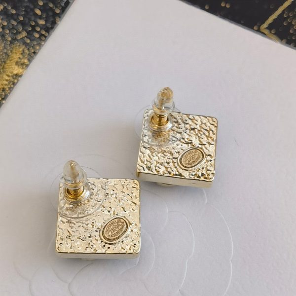 18K CC Blue Resin Earrings - 图片 7