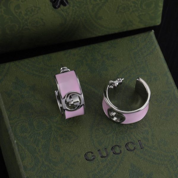 18K Double G Color Enamel Earrings - 图片 5