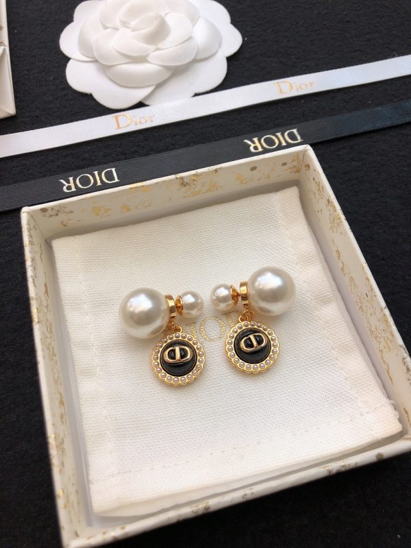 18K CD Black Pearls Earrings - 图片 6