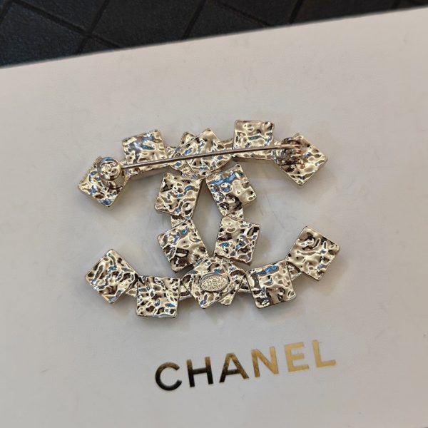 18K CC Black Crystals Brooch - 图片 4