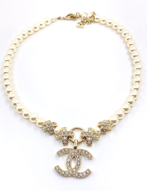 18K CC Pearls Chain Necklace - 图片 5