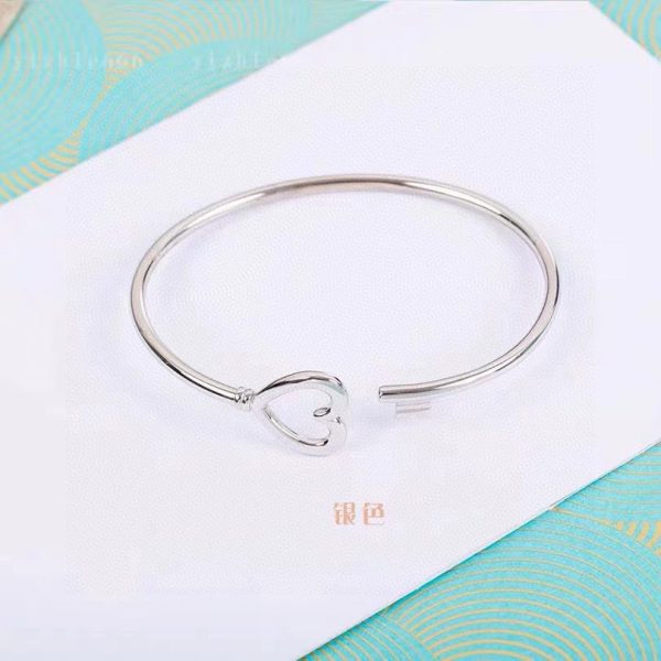 18K T Heart Key Wire Bracelet - 图片 4