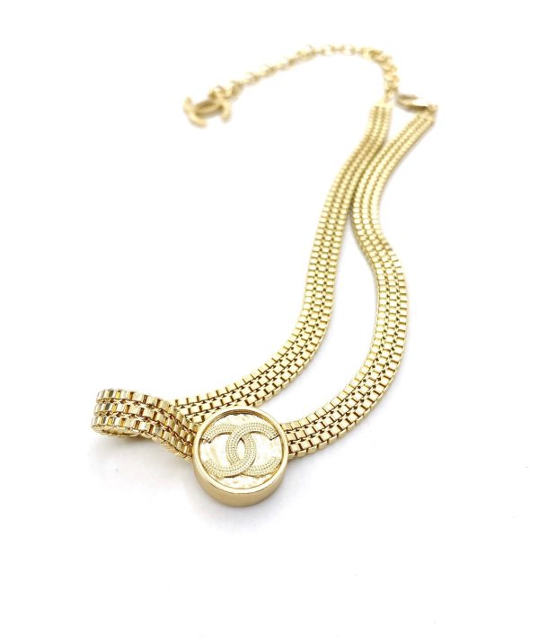 18K CC Choker Chain Necklace - Image 5