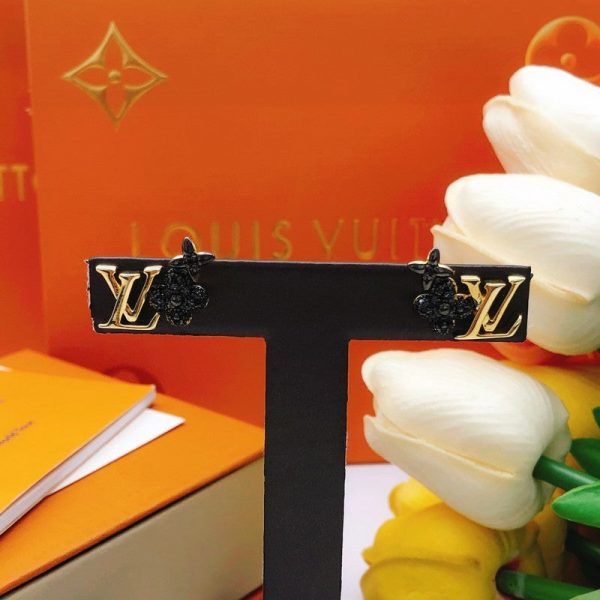 18K Louis Black Blossom Earrings - 图片 2