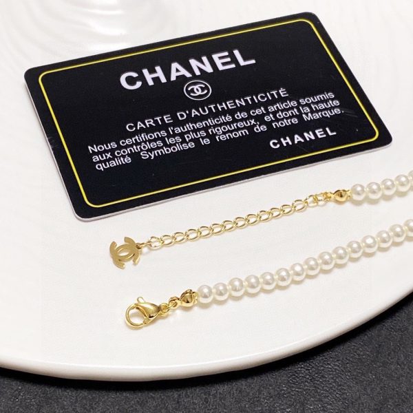 18K CC Pearls Choker Necklace - 图片 5