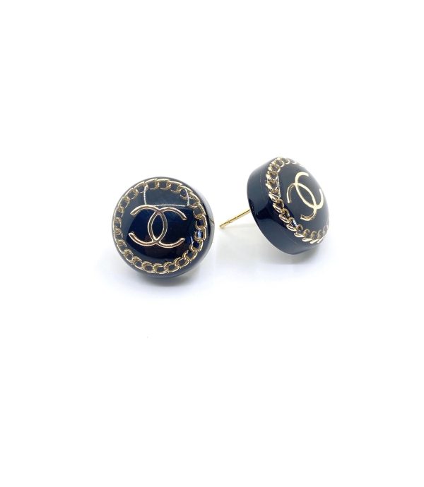 18K CC Circle Resin Earrings - Image 5