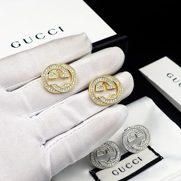 18K Double G Diamonds Earrings - 图片 5
