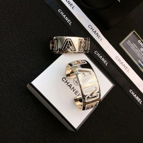 18K CC Black & White Cuff Bracelet - 图片 7