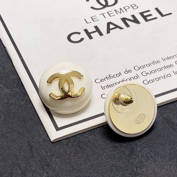 18K CC Pearl Round Earrings - 图片 9