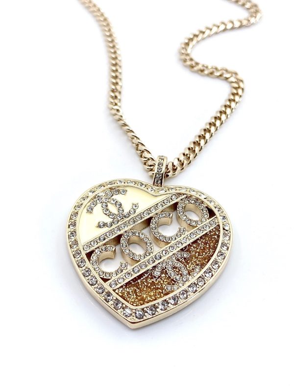 18K CC Heart Diamond Chain Necklace - 图片 5