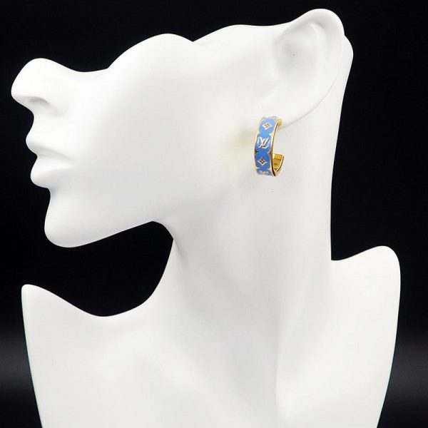 18K Louis Nanogram Enamel Earrings - 图片 3