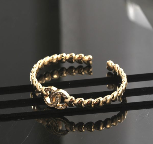 18K CC Open Cuff Bracelet - Image 5