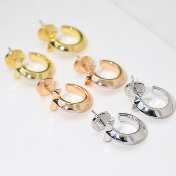 18K T Hoop Earrings - 图片 5