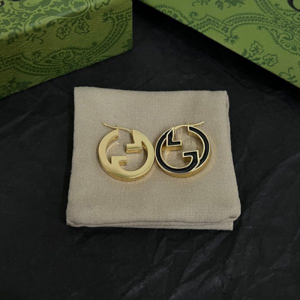 18K Double G Color Hollow Earrings - 图片 5