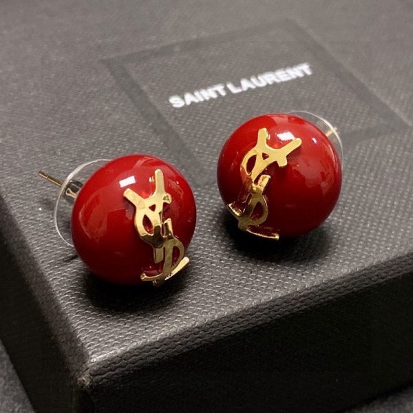 18K Saint White & Red Earrings - 图片 5
