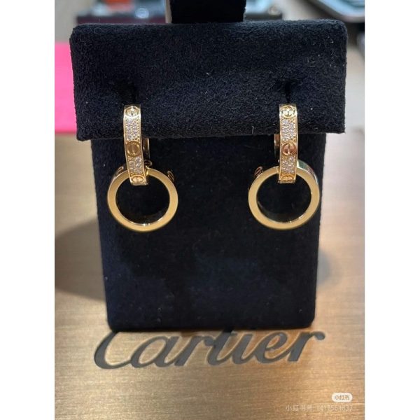 18K Love Pave Diamond Earrings - 图片 5