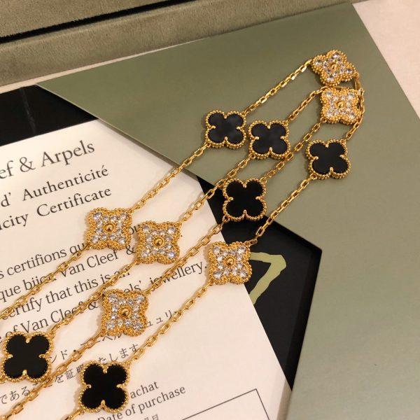 18K Vintage Alhambra 20 Motifs Long Necklace - Image 11