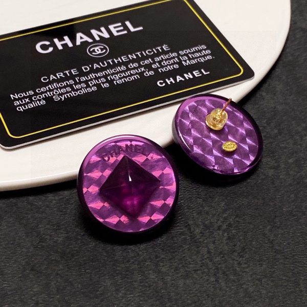 18K Vintage CC Purple Earrings - 图片 5