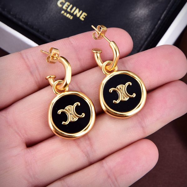 18K Triomphe Black/White Earrings - Image 2