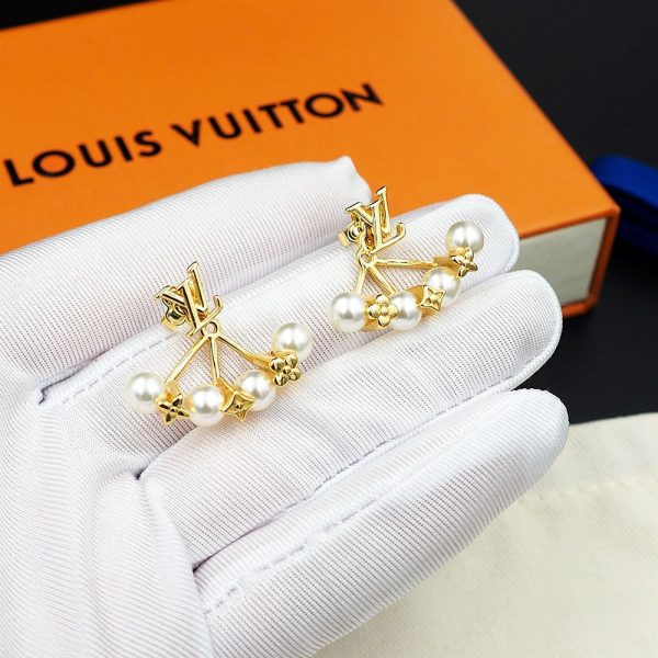 18k Louis Monogram Pearls Earrings - 图片 5