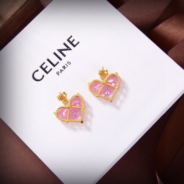 18K Triomphe Pink Crystal Heart Earrings - 图片 6