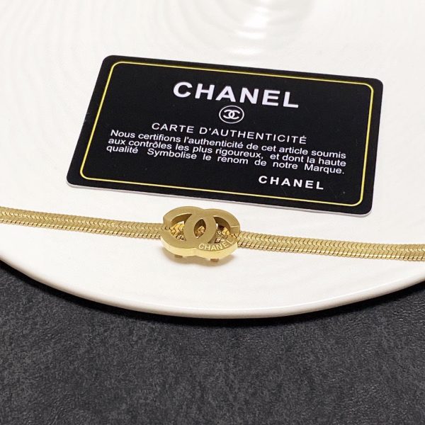 18K CC Gold Chain Choker Necklace - 图片 7