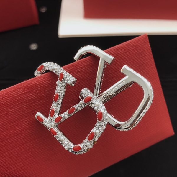 18K Vlogo Red Crystal Earrings - 图片 5