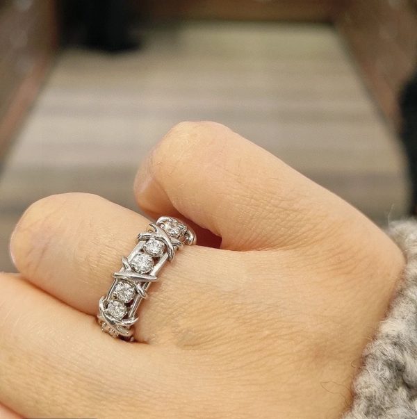 18K T Schlumberger Eighteen Stone Ring - 图片 3