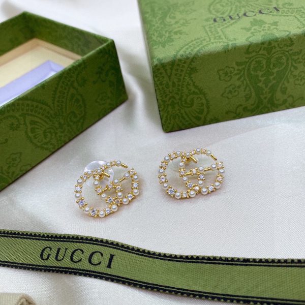 18K Double G Pearls Earrings - 图片 4