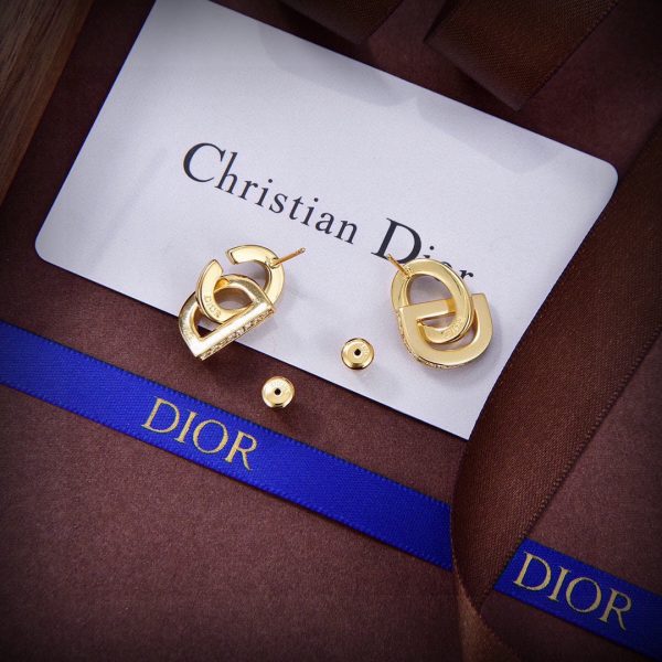 18K CD Lock Earrings - 图片 5