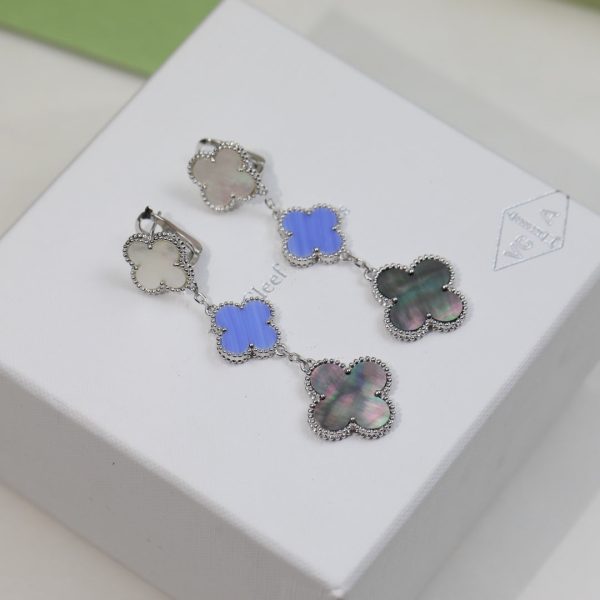18K Magic Alhambra Three Motifs Earrings - 图片 5