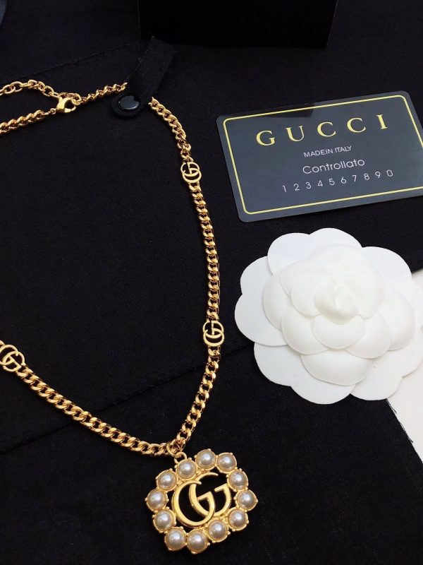 18K Double G Pearl Double G Necklace - 图片 8