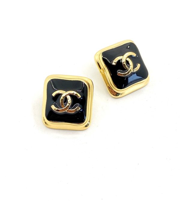18K Square CC Earrings - 图片 5