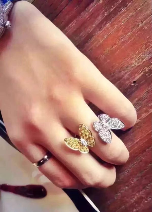 18K Two Butterfly Between the Finger Ring - 图片 2