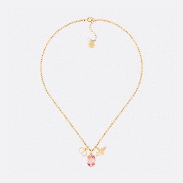 18K Petit CD Pink Crystal Necklace