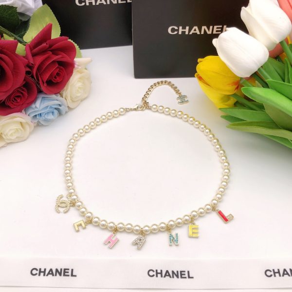 18K CC Script Pearls Necklace - 图片 6
