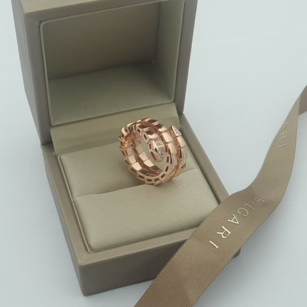18K BV Serpenti Viper Demi Diamond Ring - Image 9