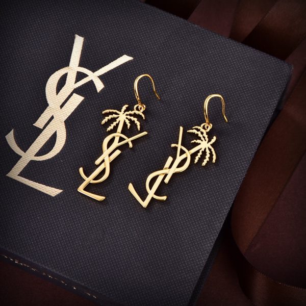 18K Saint Monogram Palmier Statement Earrings - 图片 4